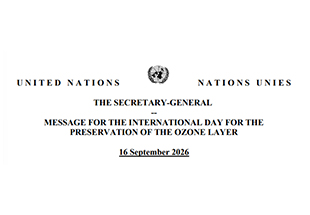 MESSAGE FOR THE INTERNATIONAL DAY FOR THEPRESERVATION OF THE OZONE LAYER